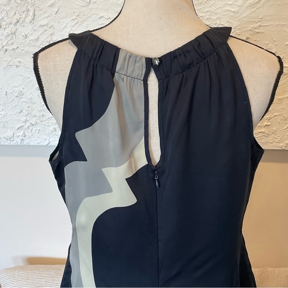 Banana Republic Geometric Silk Sleeveless Sheath Dress Sz 8 - Picture 8 of 8